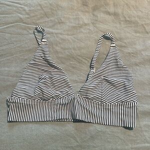 Black & White Stripe Bikini Top